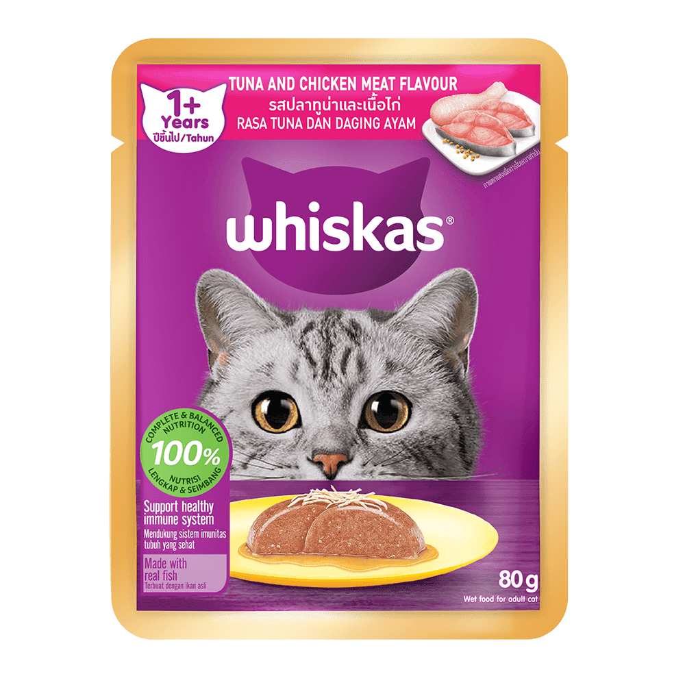 Whiskas Tuna & Chicken Meat Flavour Wet Cat Food 80g